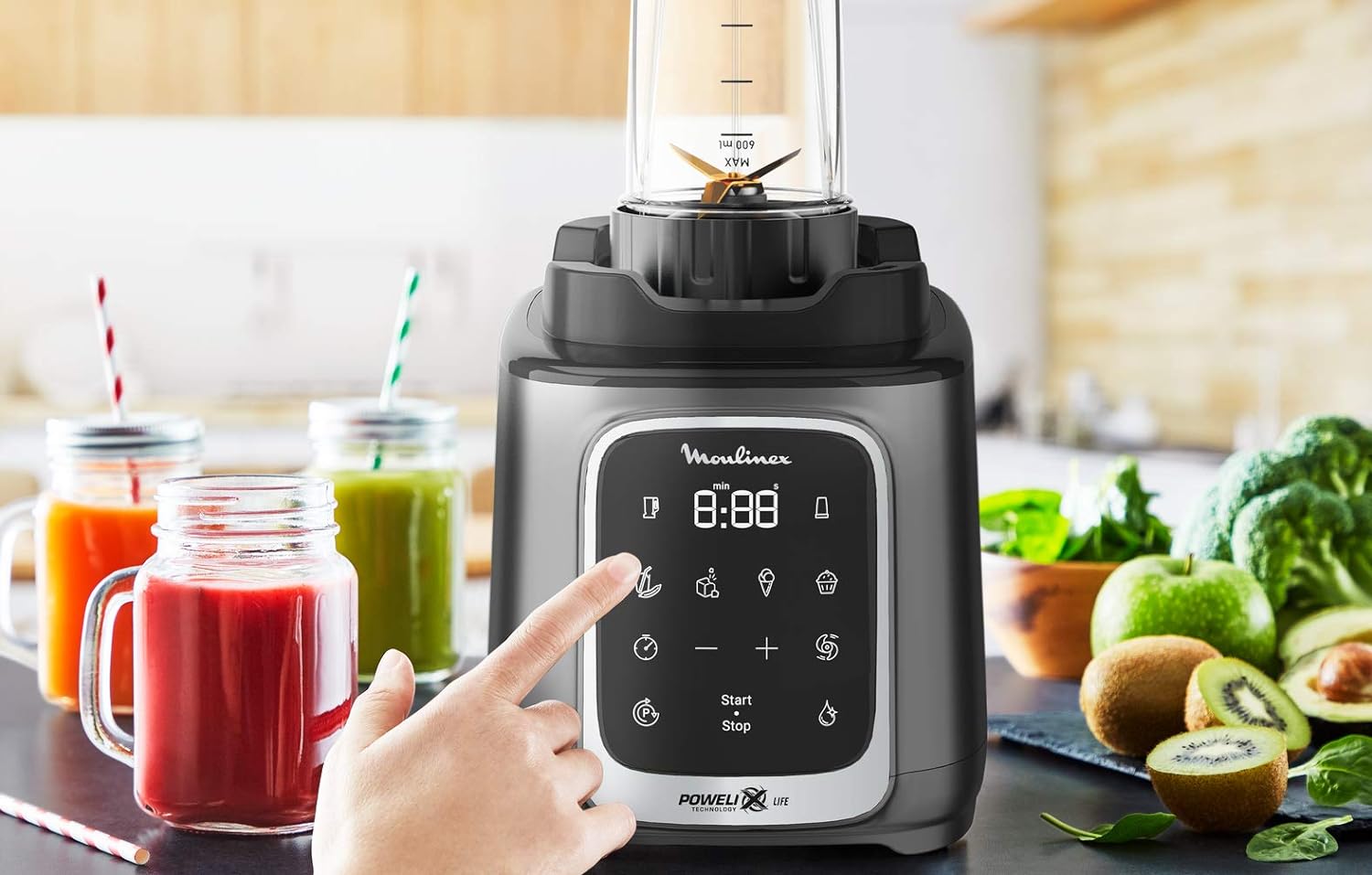 Moulinex InfinyMix Blender 1600 Watts, 1.75 L., Black, LM91HD27 - Almanea