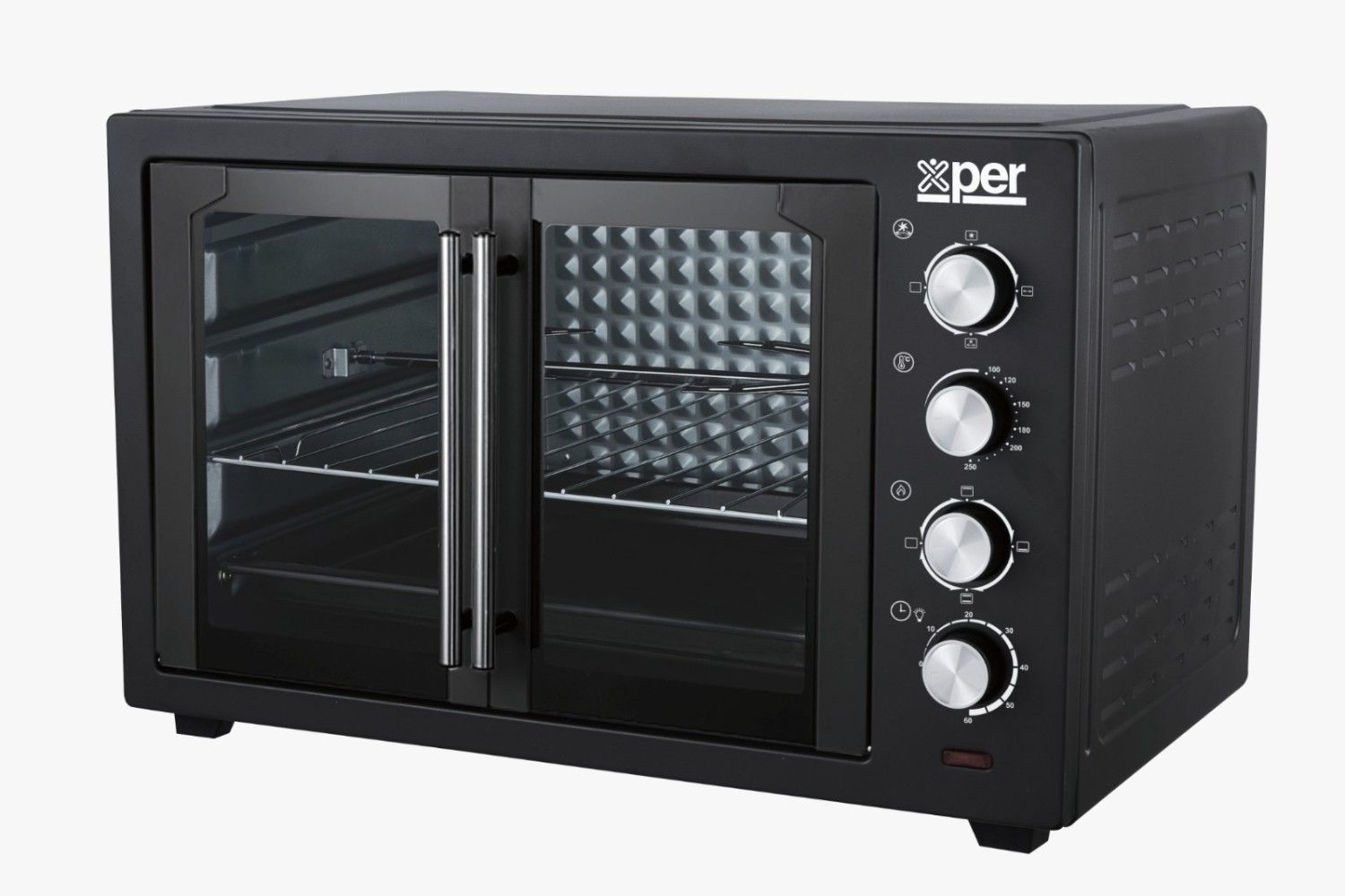 Xper Electric Oven With Fan, Double Door, 60 Liters, 2000W, Black, XPTO60L24 Almanea
